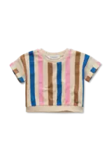 Sproet & Sprout Cropped sweatshirt stripes Sesame