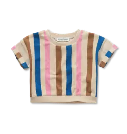 Sproet & Sprout Cropped sweatshirt stripes Sesame
