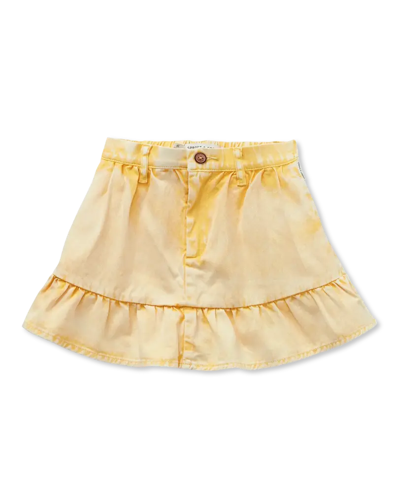 Sproet & Sprout Denim peplum skirt Pastel Yellow