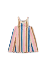 Sproet & Sprout Loose dress striped Sesame