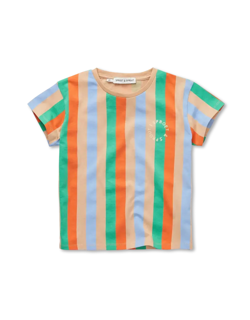 Sproet & Sprout T-shirt vertical stripes Sand