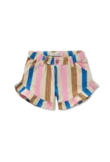 Sproet & Sprout Ruffle short multi colour stripe Sesame
