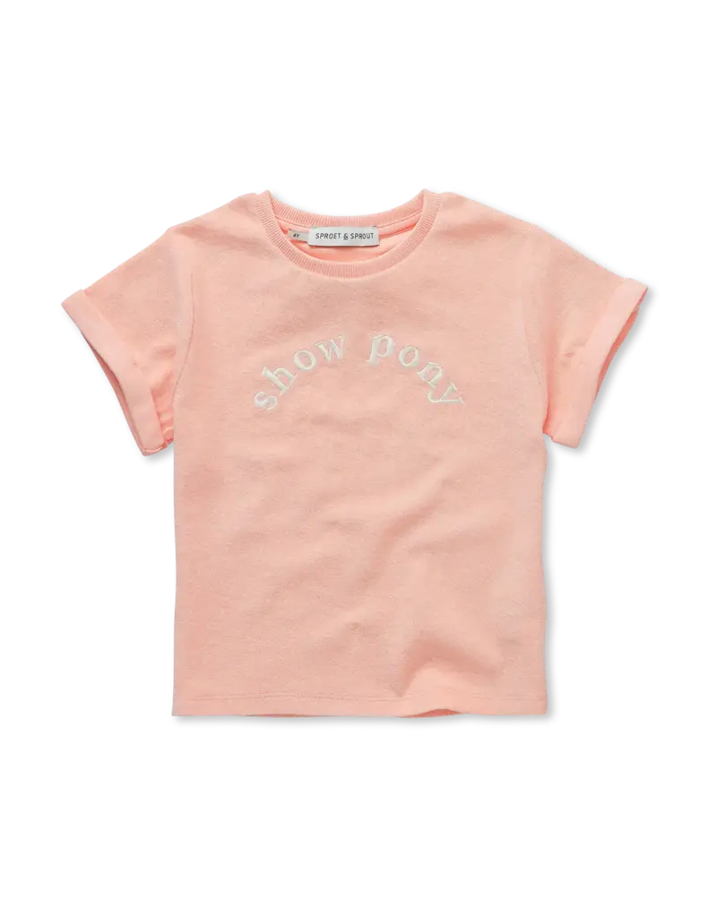 Sproet & Sprout Terry T-shirt show pony Blush Pink