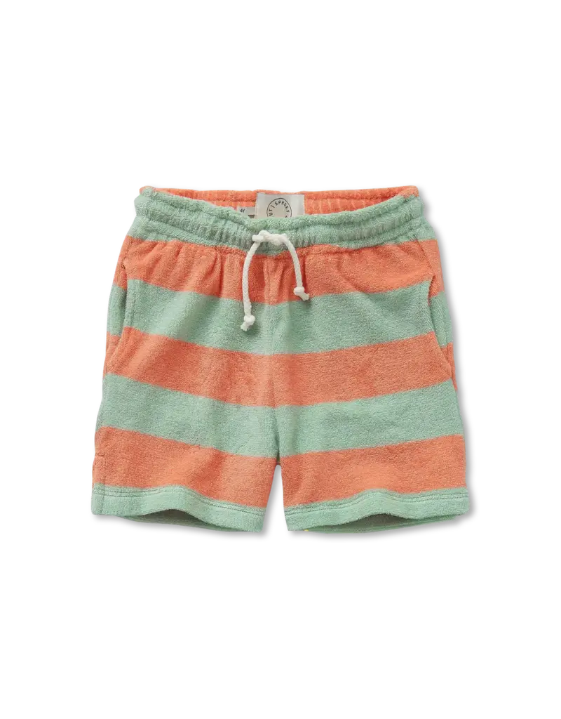 Sproet & Sprout Terry shorts block stripes Silt Green