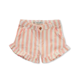 Sproet & Sprout Ruffle short small stripe Off White