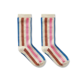Sproet & Sprout Socks mult stripe pink