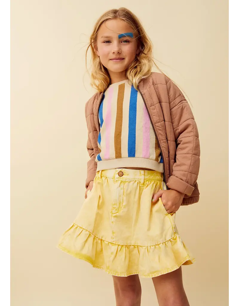 Sproet & Sprout Denim peplum skirt Pastel Yellow