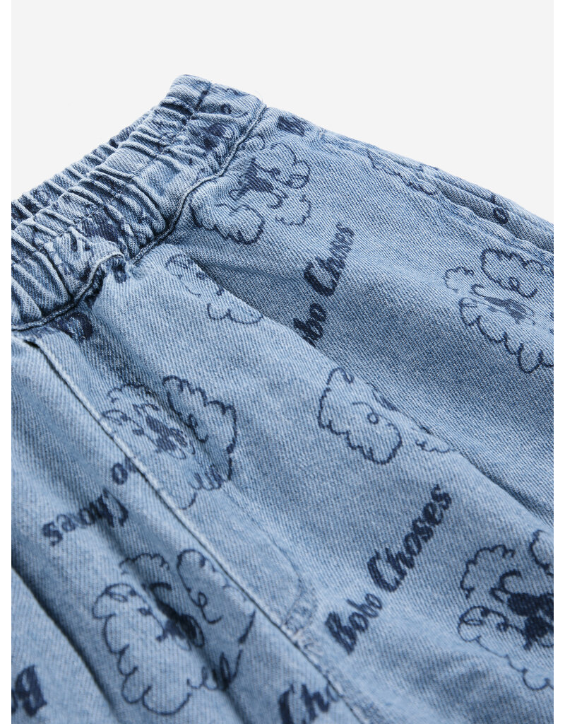 Bobo Choses Pickles The Dog all over Denim Short Kids