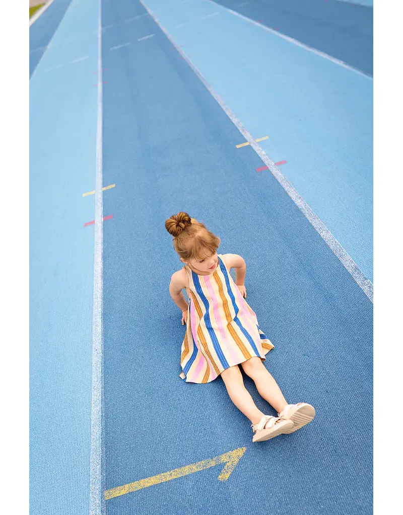 Sproet & Sprout Loose dress striped Sesame