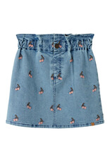Lil' Atelier Deva Loose Denim Skirt Medium Blue Cherry