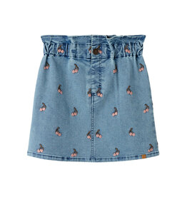 Lil' Atelier Deva Loose Denim Skirt Medium Blue Cherry