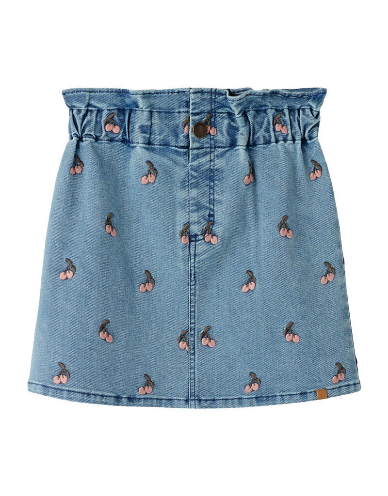 Lil' Atelier Deva Loose Denim Skirt Medium Blue Cherry