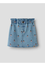 Lil' Atelier Deva Loose Denim Skirt Medium Blue Cherry