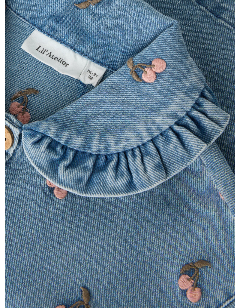 Lil' Atelier Deva Loose Denim Jacket Medium Blue Cherry