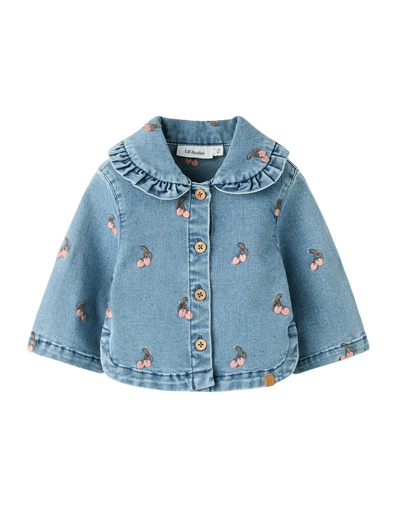 Lil' Atelier Deva Loose Denim Jacket Baby Medium Blue Cherry