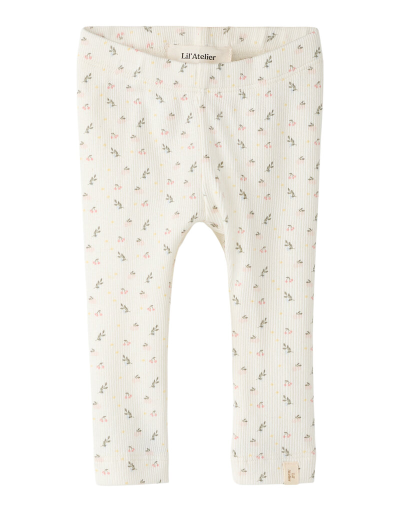 Lil' Atelier Gago Slim Legging Coconut Milk small Flower