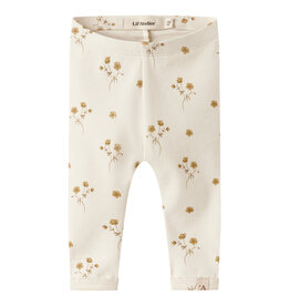 Lil' Atelier Layo Sin Slim Leggings Coconut Milk Flower Yellow