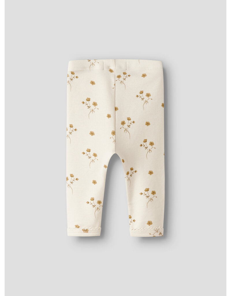 Lil' Atelier Layo Sin Slim Leggings Coconut Milk Flower Yellow