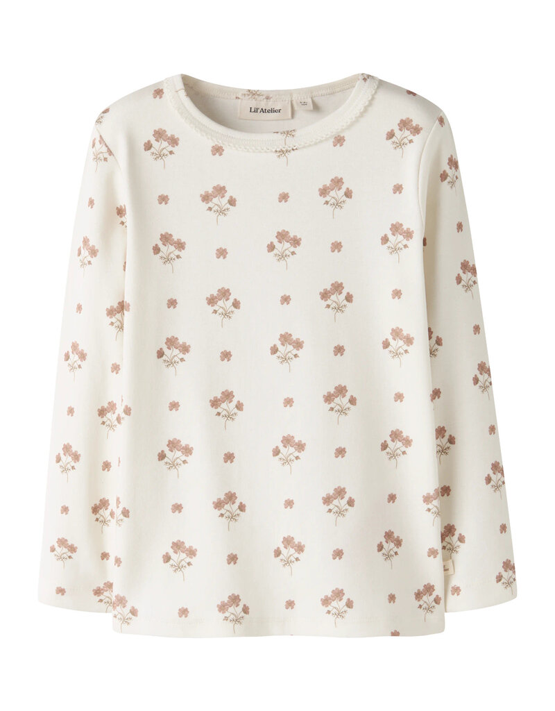 Lil' Atelier Layo Sig Slim Top Coconut Milk Flower