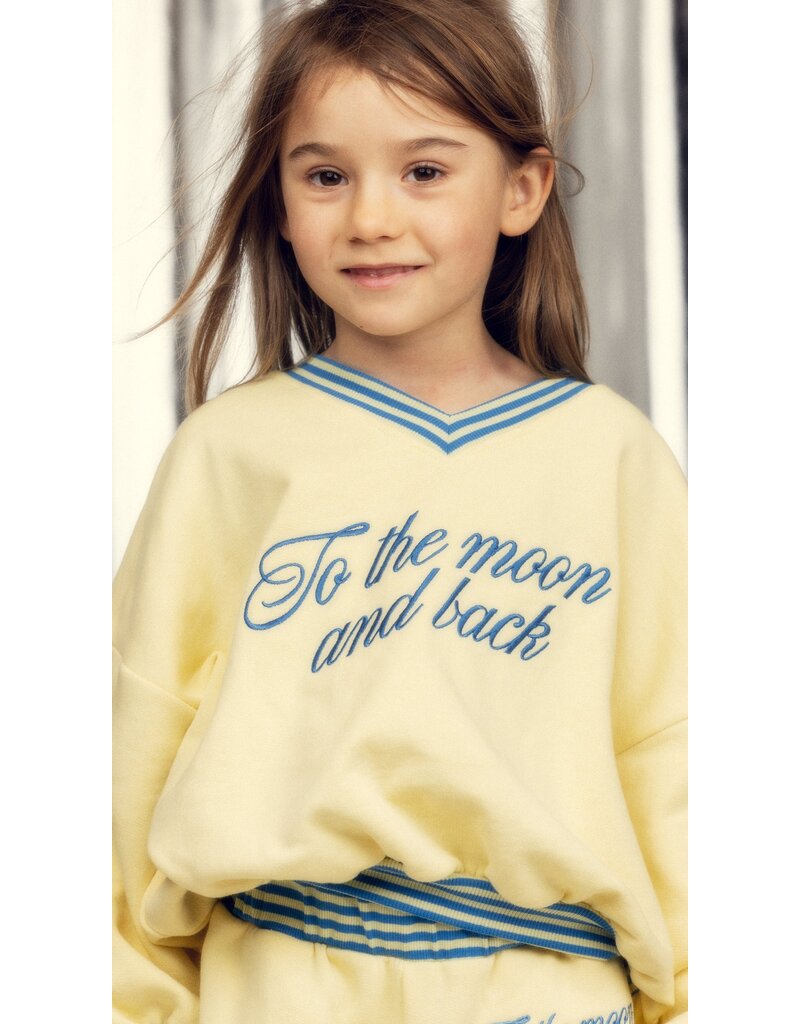 Mini Rodini To the moon emb sweatshirt Yellow