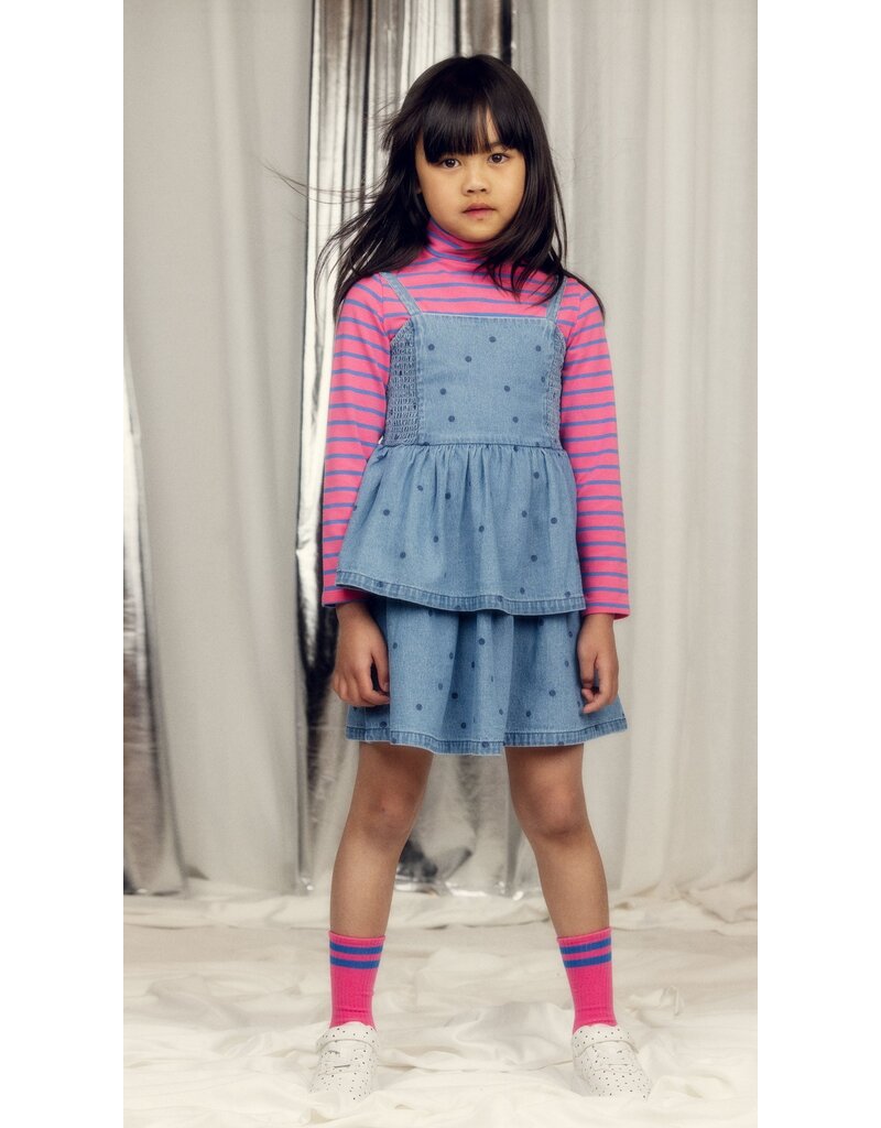 Mini Rodini Lw denim dots aop strap dress