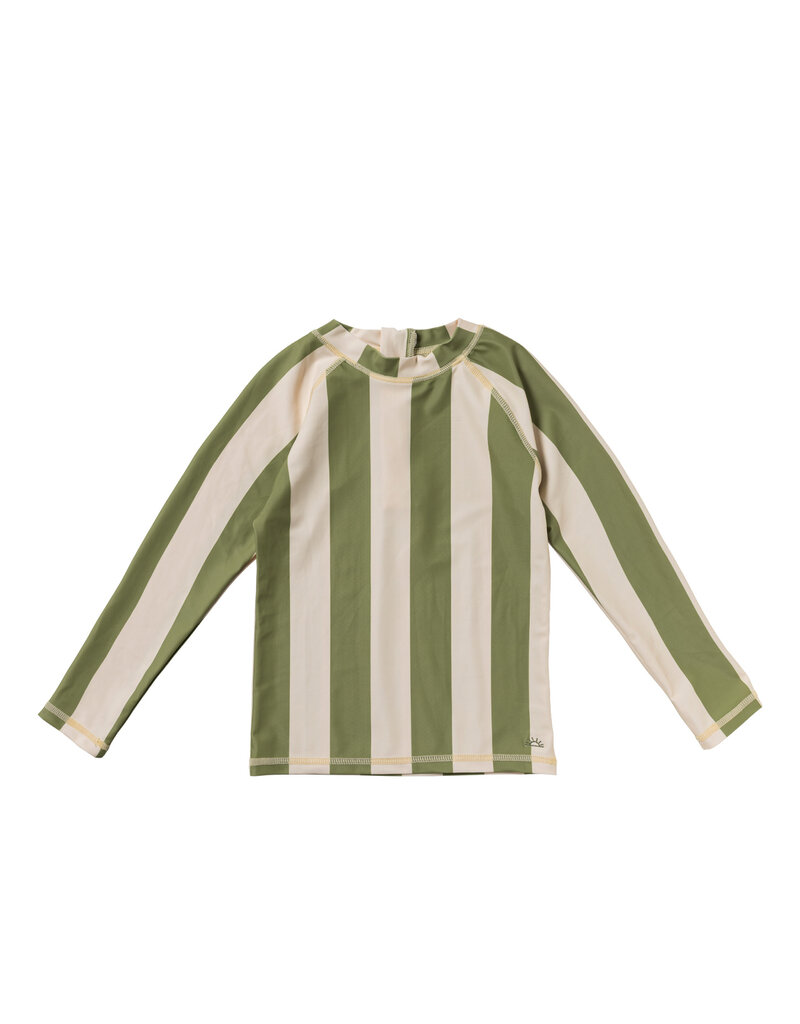 Salted Stories Wide Stripe Swim Longsleeve Iguana