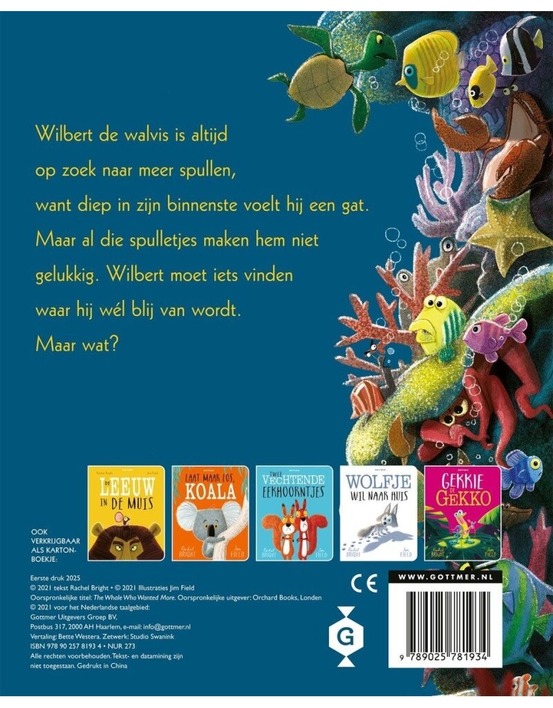 Gottmer De walvis wilde meer ( kartonboek)