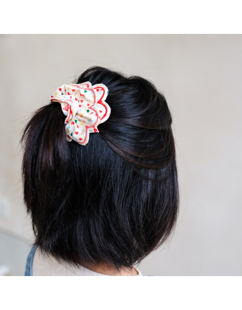 Mimi & Lula Heart Print Scalloped Scrunchie