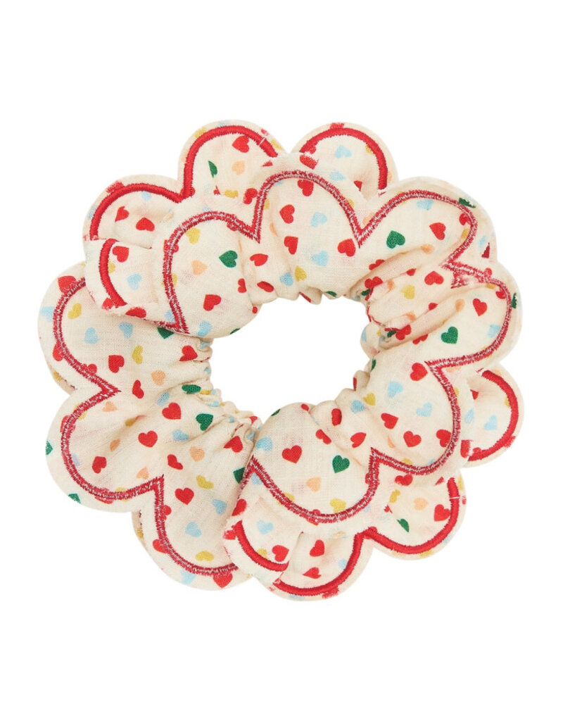 Mimi & Lula Heart Print Scalloped Scrunchie