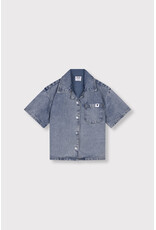 Alix the Label Kids Woven Short Sleeve Denim Blouse