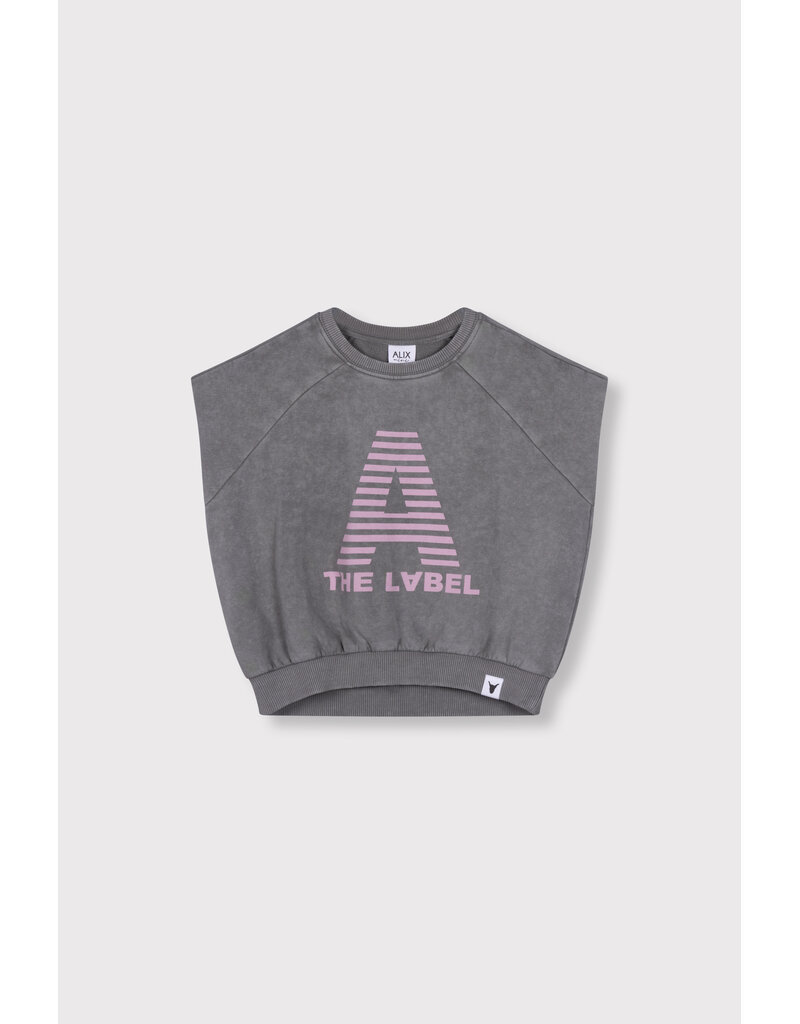 Alix the Label Kids Knitted Sleeveless Sweat Charcoal Grey