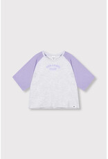 Alix the Label Kids Knitted Contrast Raglan T-Shirt Light Grey Melange