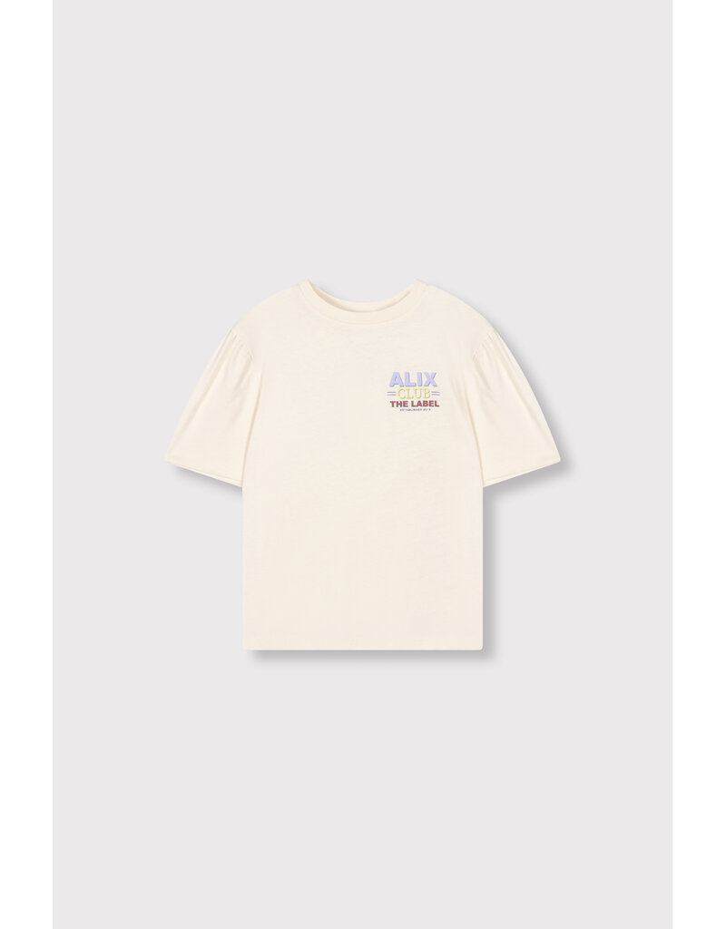 Alix the Label Kids Knitted Multi Colour Artwork T-Shirt Light Ecru