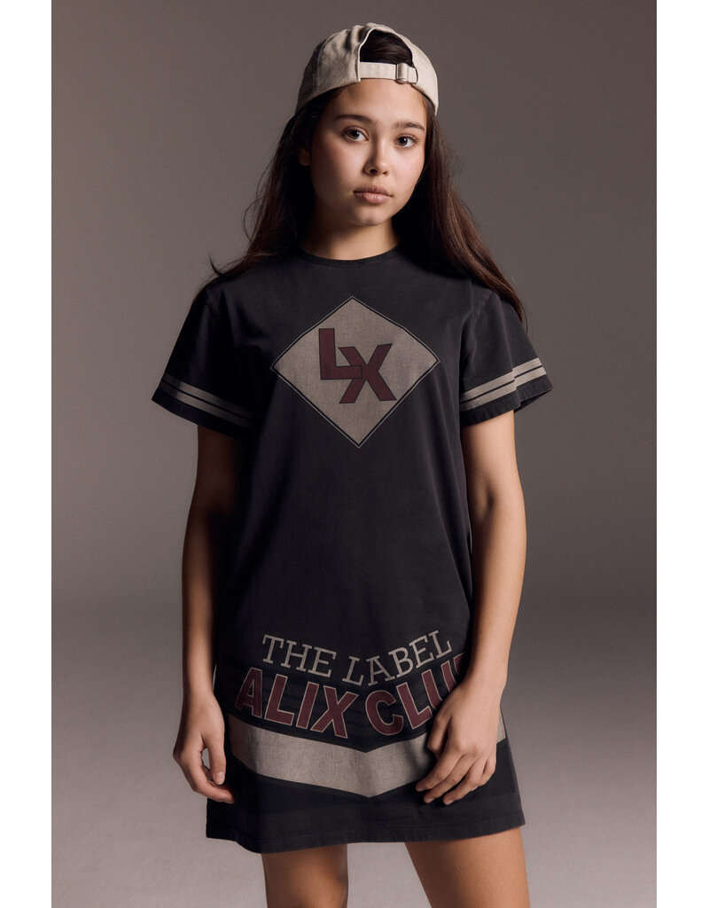 Alix the Label Kids Knitted T-Shirt Dress Charcoal Grey