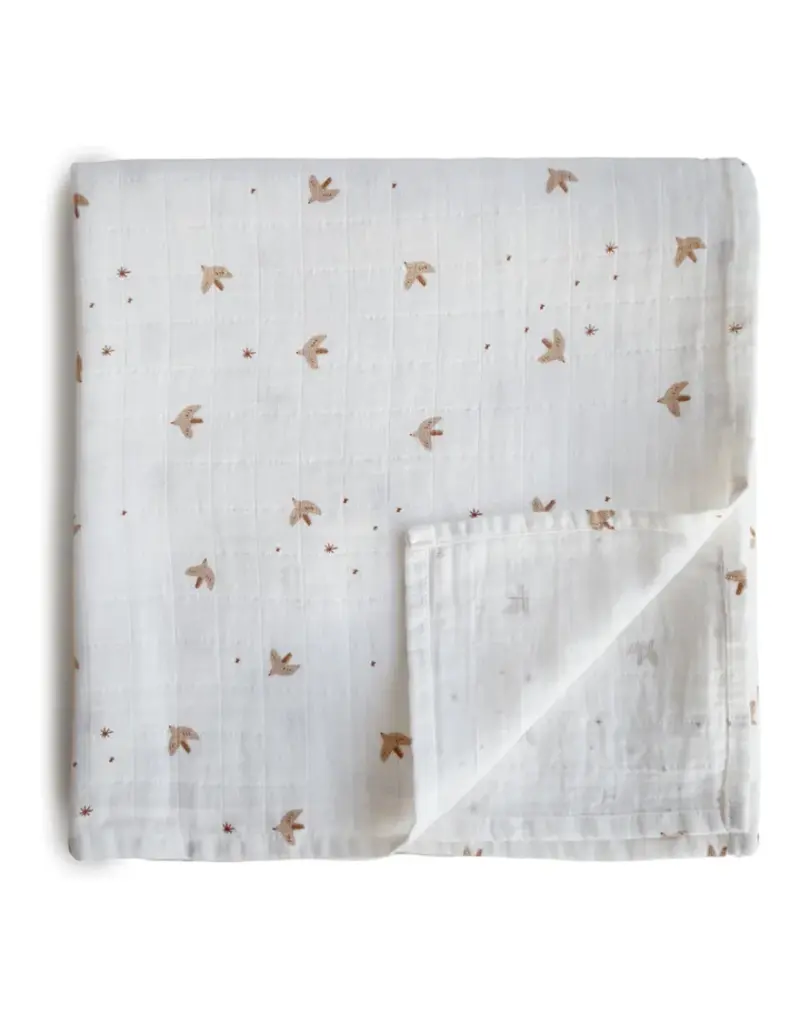 Mushie Swaddle 120x120cm Sparrow