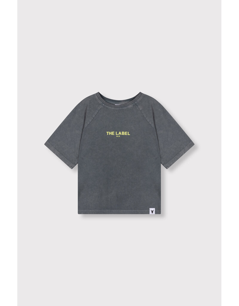 Alix the Label Kids Knitted Raglan Logo T-Shirt Light Grey
