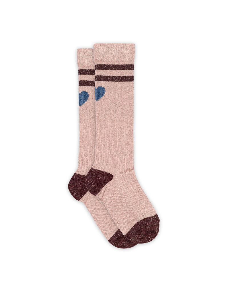 mp Denmark Elga glitter knee socks Silver Pink 4150