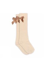 mp Denmark Liva knee socks - bow Ecru 4109