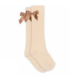 mp Denmark Liva knee socks - bow Ecru 4109
