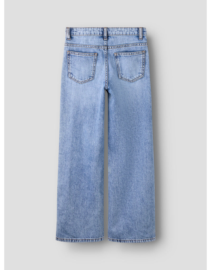name it Rose Wide Asym Closure Jeans Medium Blue Denim
