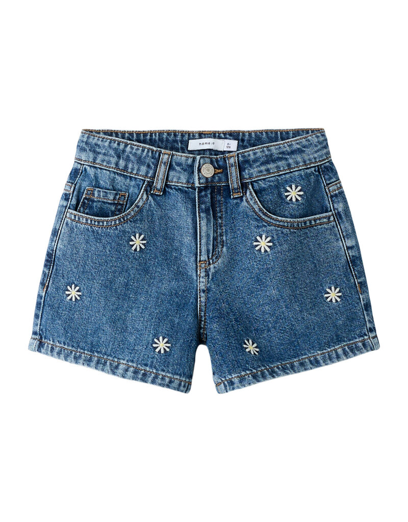 name it Bella Denim Shorts Medium Blue Daisy