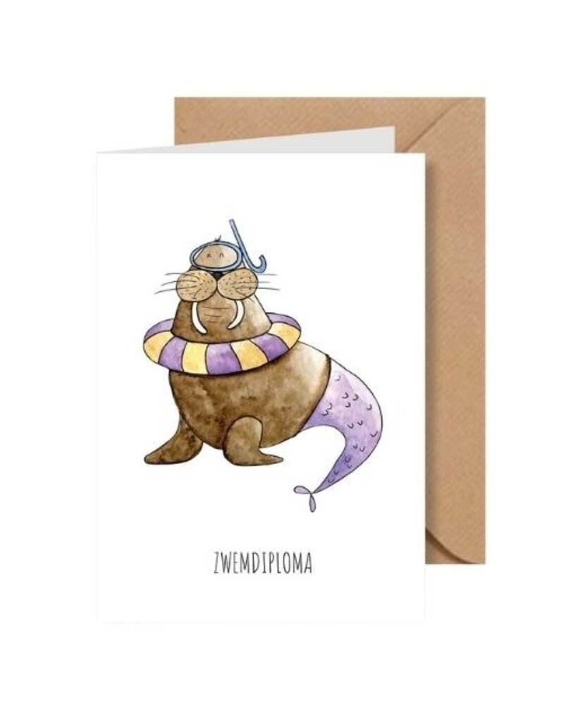 Juulz Illustrations & Design Kaart zwemdiploma