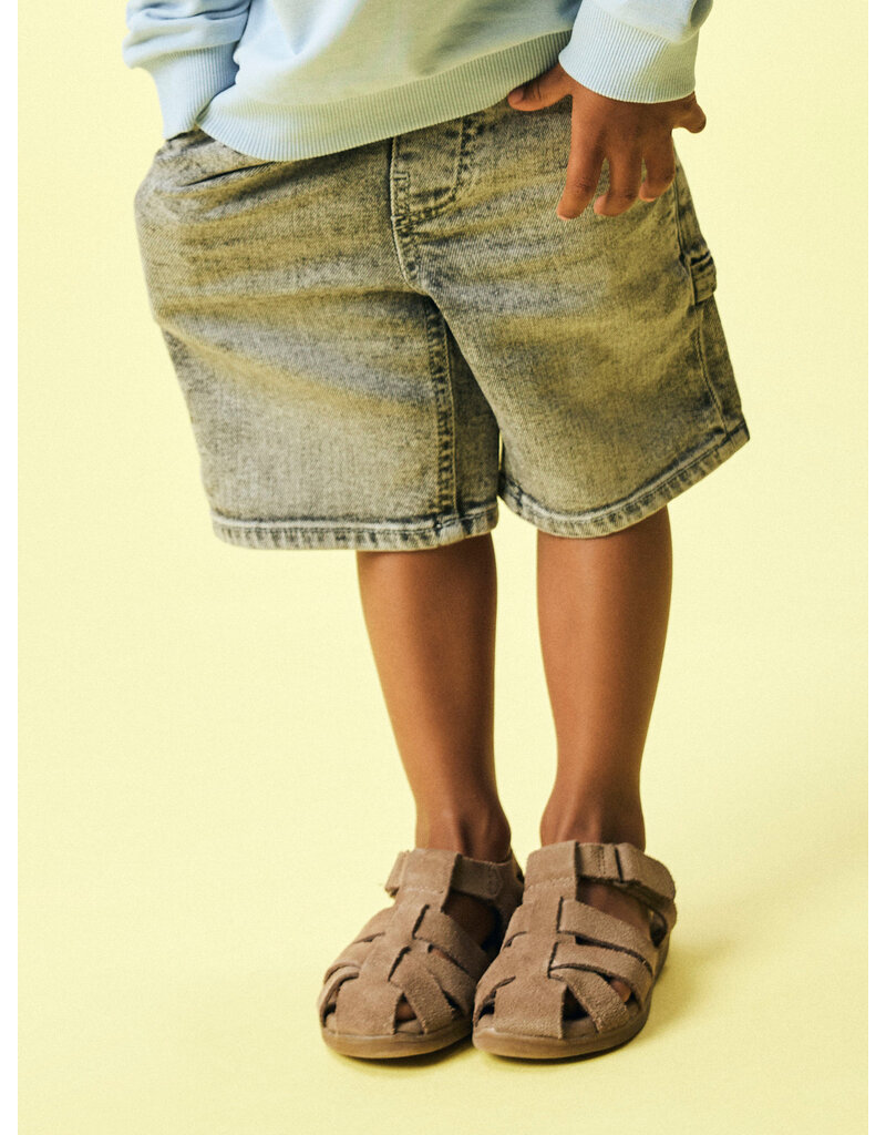 name it Ben Loose Denim Bermuda Medium Grey