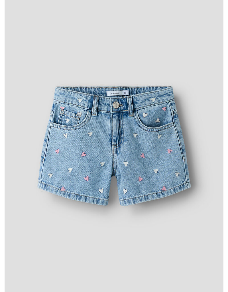 name it Bella Denim Shorts Multi Heart Mini