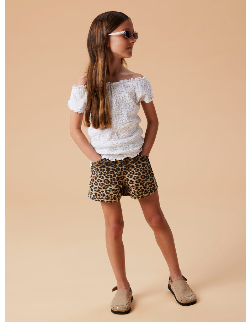 name it Rose Shorts Silver Mink Leopard