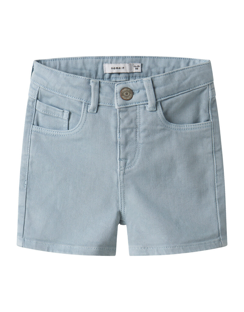 name it Ryan Straight Twill Shorts Blue Fog