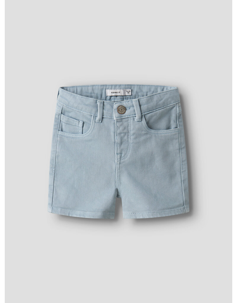 name it Ryan Straight Twill Shorts Blue Fog