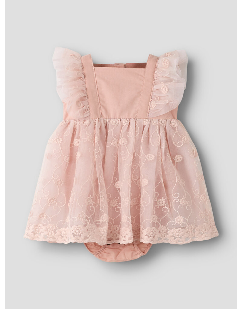 Lil' Atelier Feya Tulle Body Dress Peach Whip