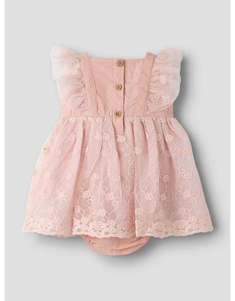 Lil' Atelier Feya Tulle Body Dress Peach Whip