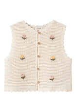 Lil' Atelier Flora Knit Vest Coconut Milk